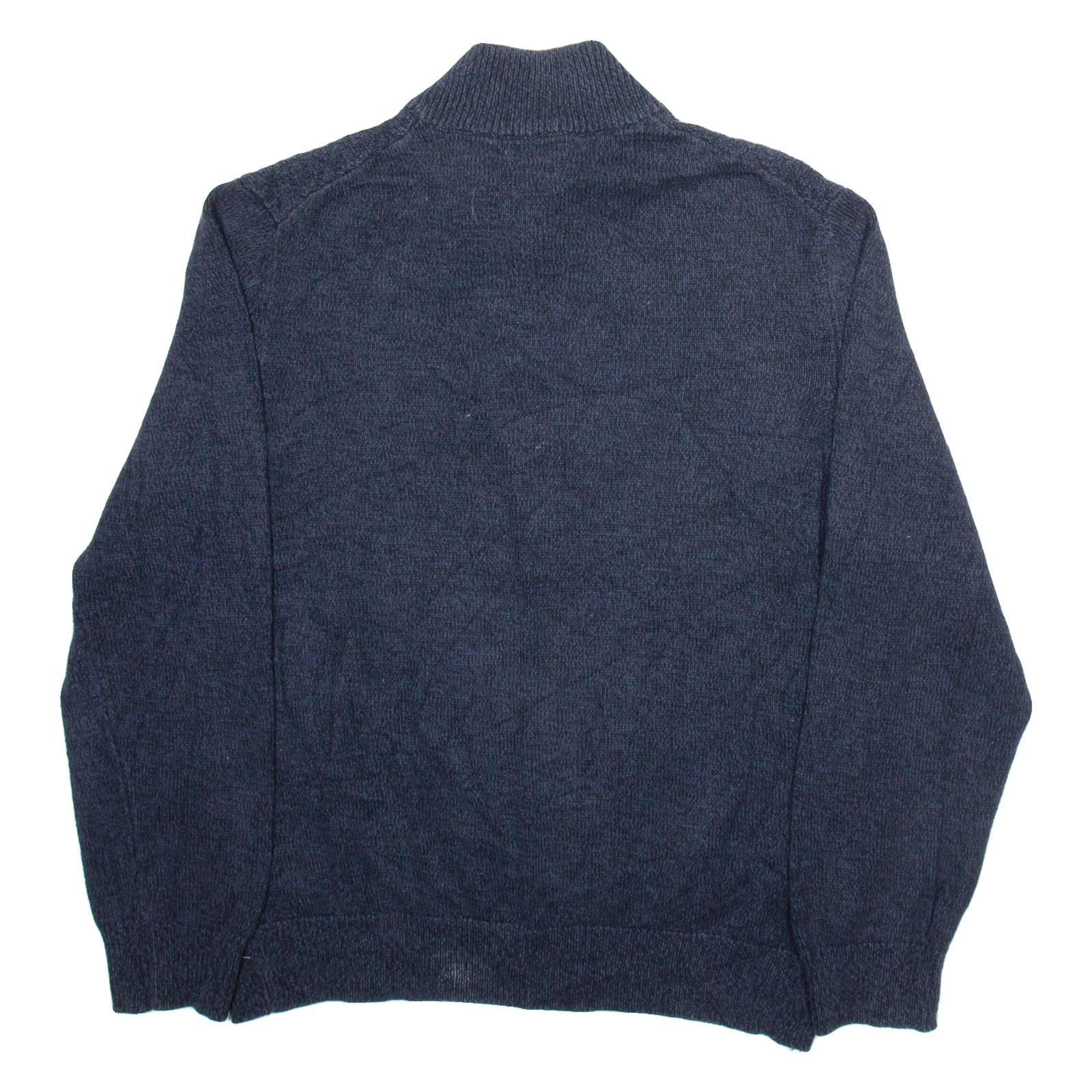 CALVIN KLEIN JEANS Mens Jumper Blue 1/4 Zip Tight Knit XL
