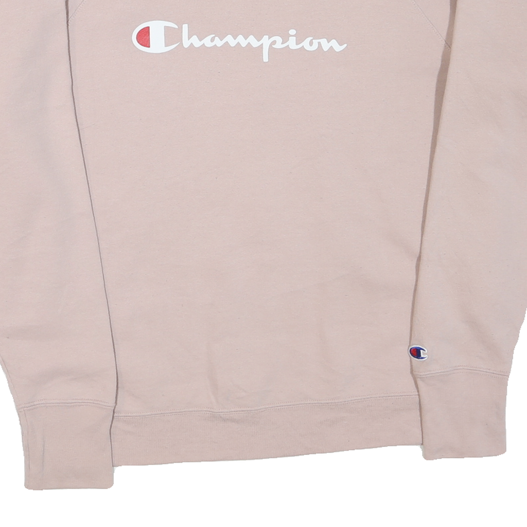 CHAMPION Womens Beige Cotton Blend Crew Neck Sweatshirt XL Classic Logo Pullover