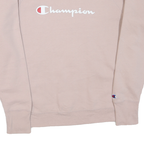 CHAMPION Womens Beige Cotton Blend Crew Neck Sweatshirt XL Classic Logo Pullover
