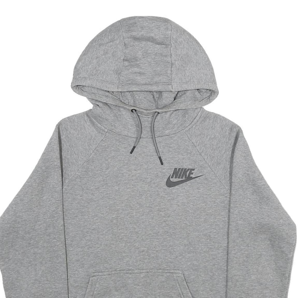 NIKE Mens Grey Hoodie S Cotton Blend Pullover Lightweight Sportswear
