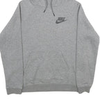 NIKE Mens Grey Hoodie S Cotton Blend Pullover Lightweight Sportswear