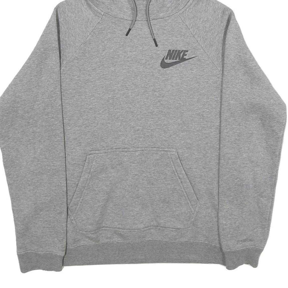 NIKE Mens Grey Hoodie S Cotton Blend Pullover Lightweight Sportswear