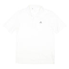 ADIDAS Mens White Short Sleeve Plain S Cotton Blend Polo Shirt Sports Casual