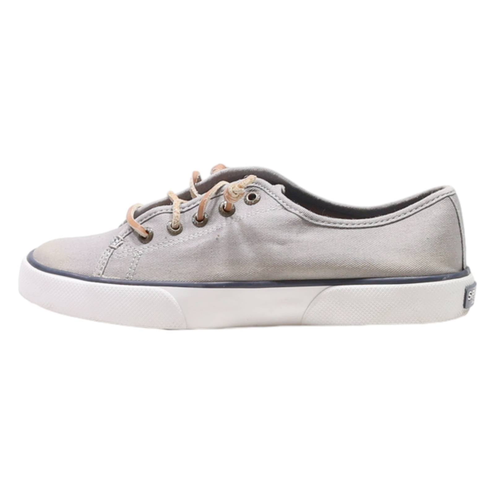 SPERRY Low Top Trainers Grey Canvas Womens UK 4