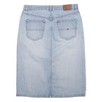 TOMMY HILFIGER Womens Blue Denim Mini Cotton Patchwork Skirt M Button Closure