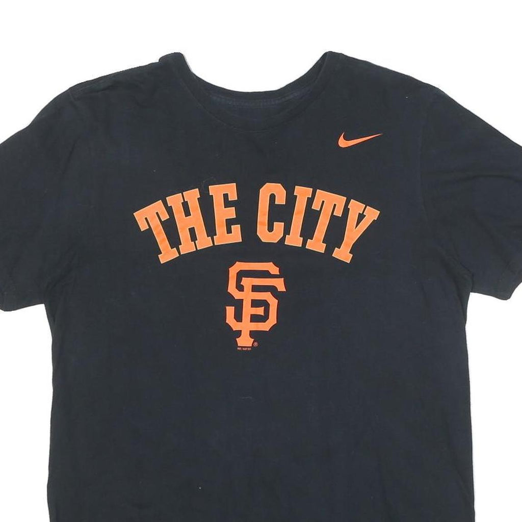 NIKE Mens Black Orange The City Graphic T-Shirt M Short Sleeve Crew Neck