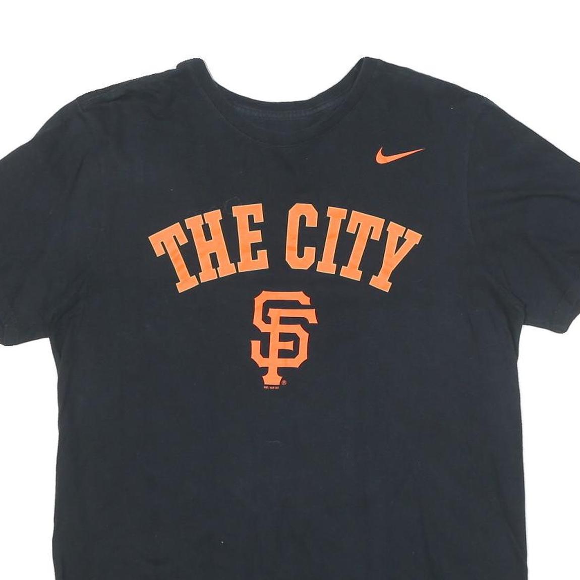 NIKE Mens Black Orange The City Graphic T-Shirt M Short Sleeve Crew Neck
