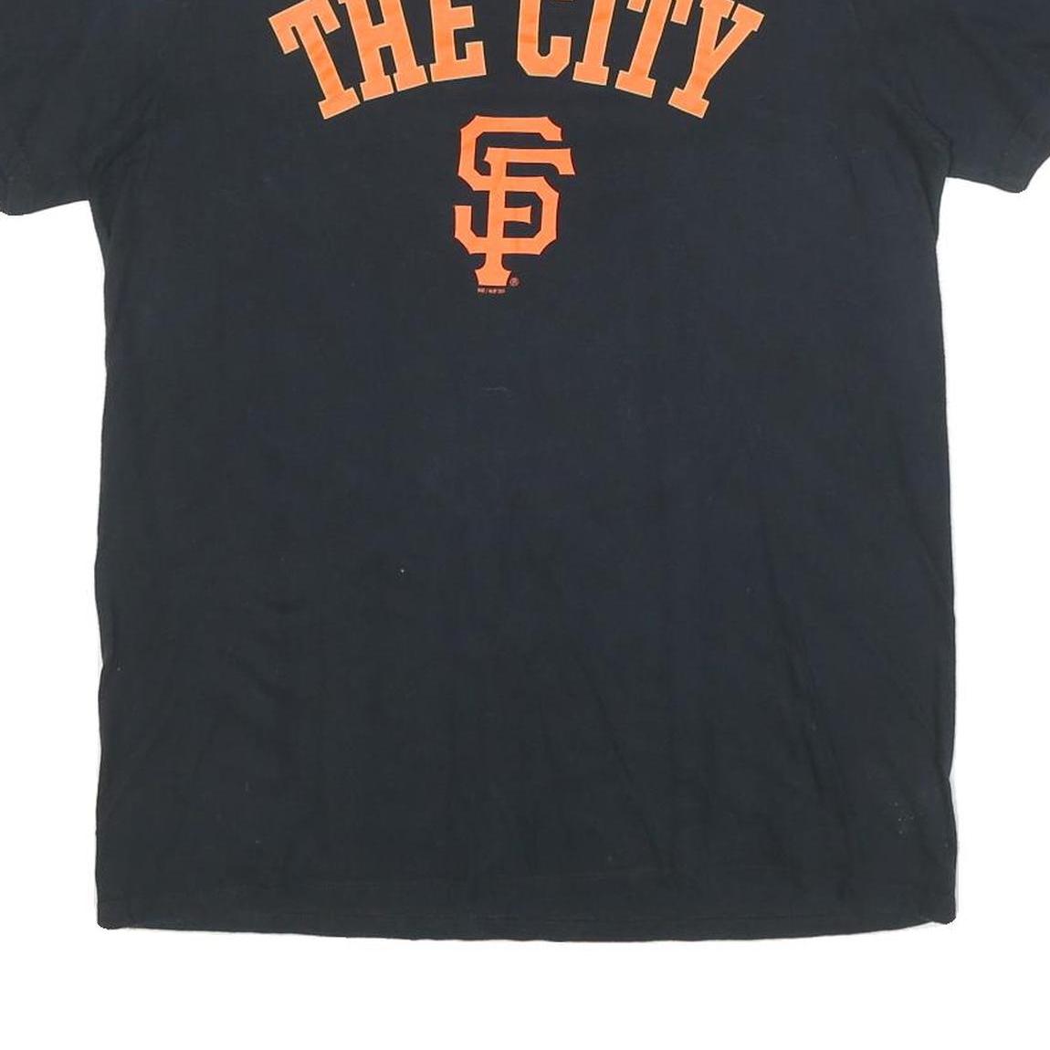 NIKE Mens Black Orange The City Graphic T-Shirt M Short Sleeve Crew Neck