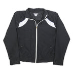 CHAMPION Womens Black & White Athletic Jacket M Polyester Blend Zip Plain