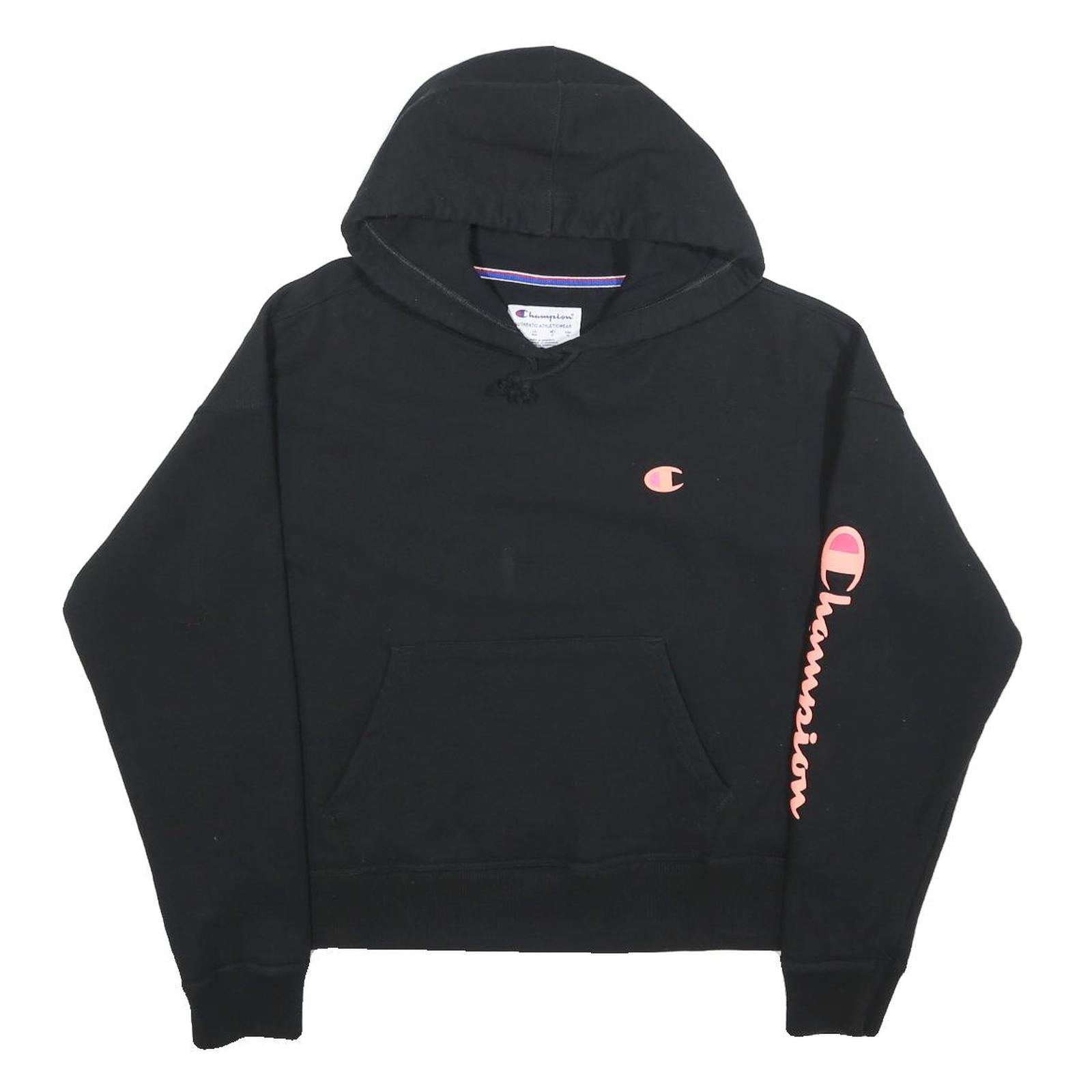 CHAMPION Womens Black Hoodie M Pullover Cotton Blend Casual Streetwear