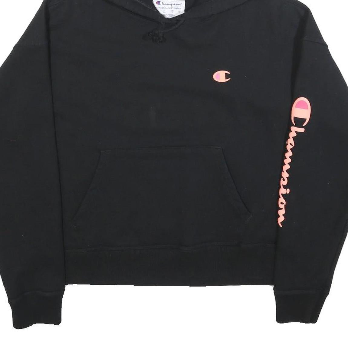 CHAMPION Womens Black Hoodie M Pullover Cotton Blend Casual Streetwear