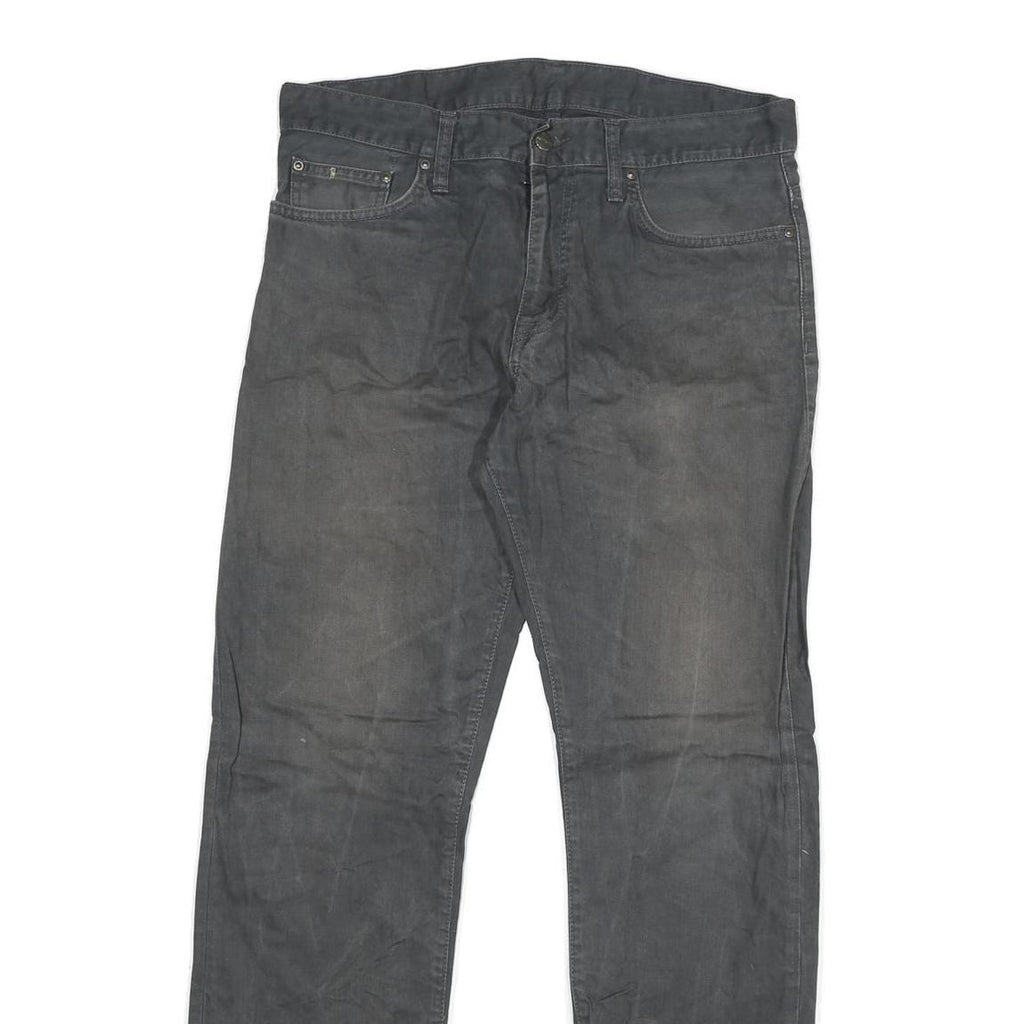 CARHARTT Mens Cotton Blend Grey Regular Straight Trousers W32 L32 Workwear