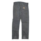CARHARTT Mens Cotton Blend Grey Regular Straight Trousers W32 L32 Workwear