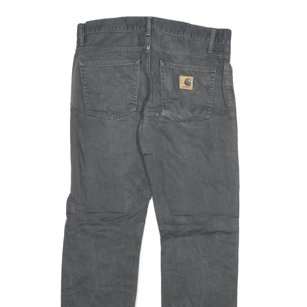 CARHARTT Mens Cotton Blend Grey Regular Straight Trousers W32 L32 Workwear