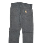 CARHARTT Mens Cotton Blend Grey Regular Straight Trousers W32 L32 Workwear