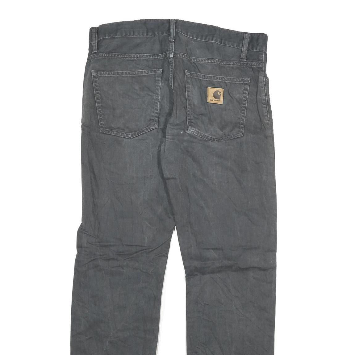 CARHARTT Mens Cotton Blend Grey Regular Straight Trousers W32 L32 Workwear