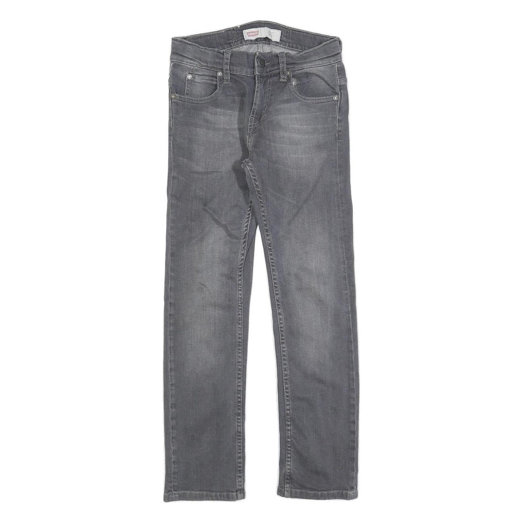 LEVI'S 511 Slim Girls Jeans Grey Denim W25 L25 Cotton Blend Zip Closure