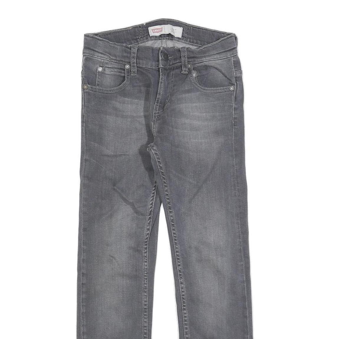 LEVI'S 511 Slim Girls Jeans Grey Denim W25 L25 Cotton Blend Zip Closure