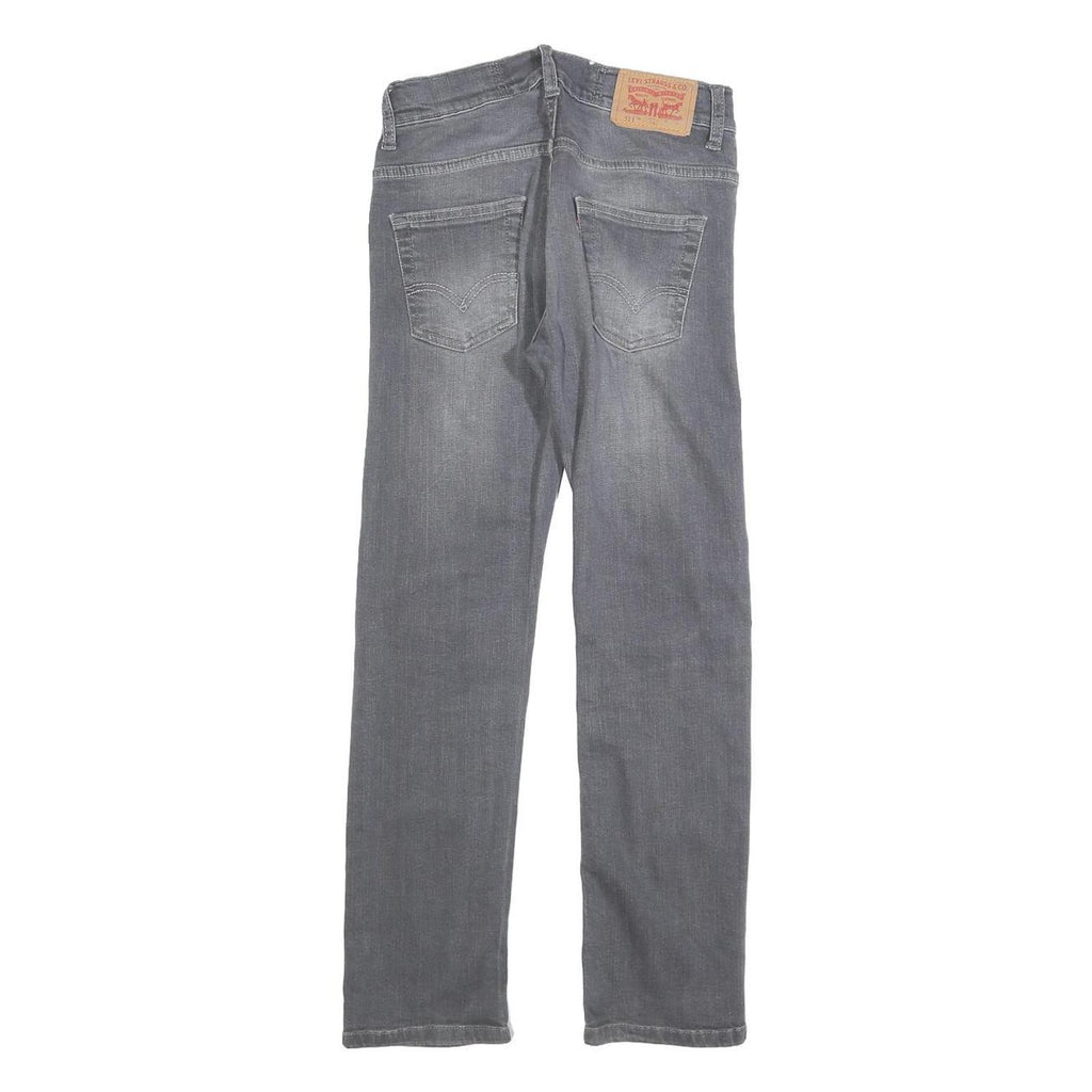 LEVI'S 511 Slim Girls Jeans Grey Denim W25 L25 Cotton Blend Zip Closure