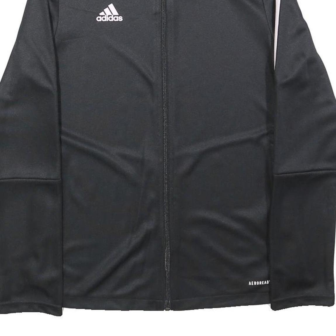 ADIDAS Womens Black & Pink Track Jacket S Polyester Zip Athletic Sportswear