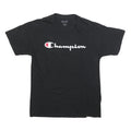 CHAMPION Mens Black Cotton Blend Graphic T-Shirt L Crew Neck Short Sleeve