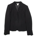 GEORGES RECH Womens Blazer Jacket Black Knit Wool M