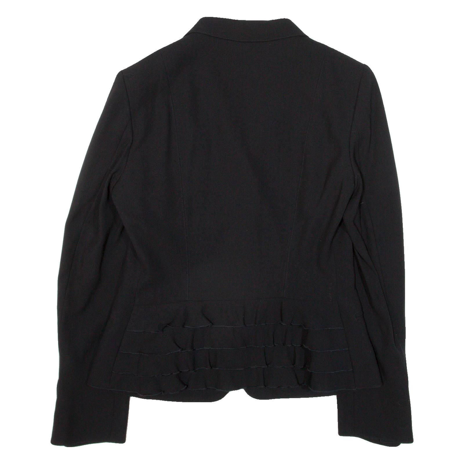 GEORGES RECH Womens Blazer Jacket Black Knit Wool M