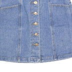 MY STYLE Womens Blue Denim Mini Cotton Skirt XS Button Front Pockets