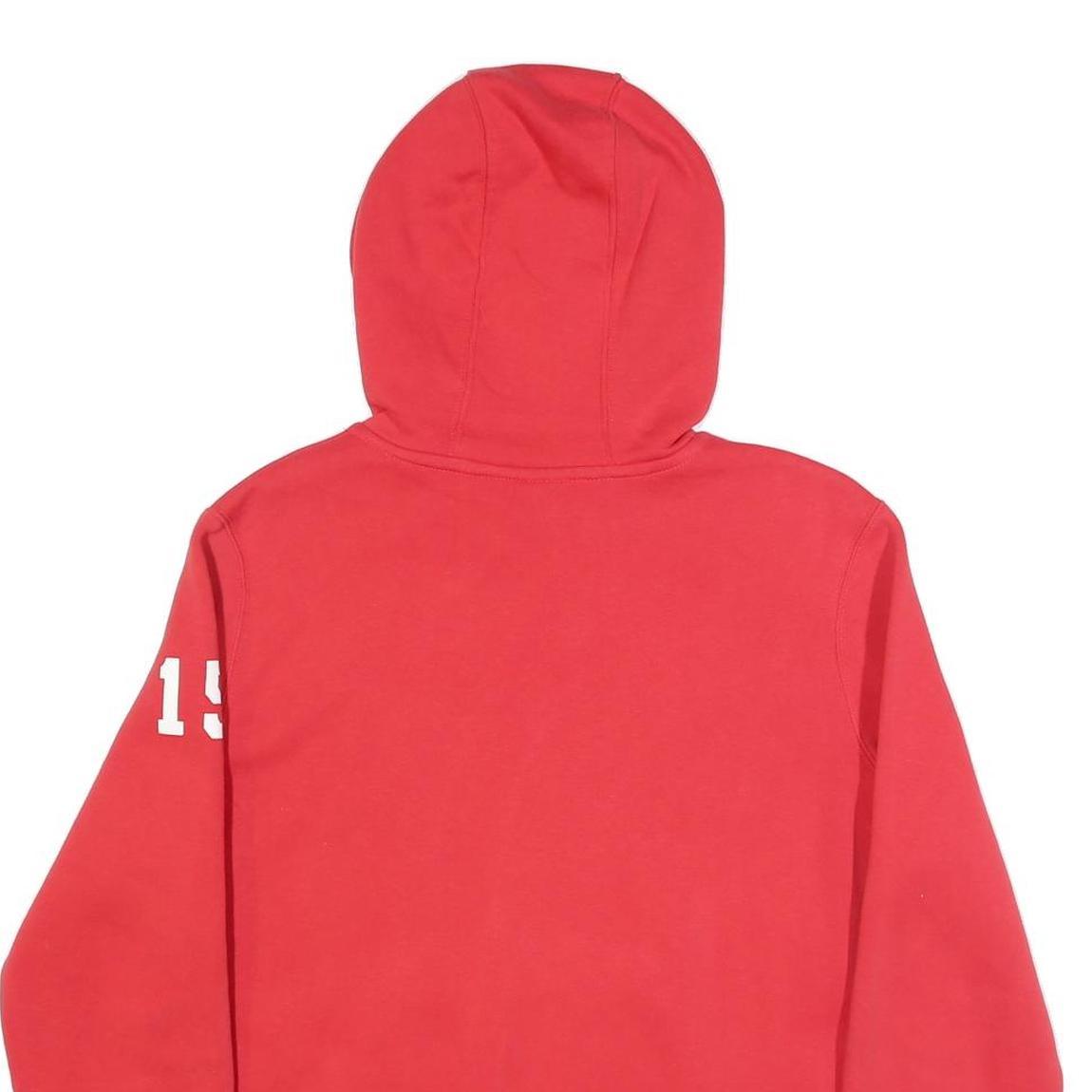 NIKE Mens Red Cascades Pullover Hoodie L Soft Cotton Blend Sports Sweatshirt