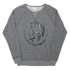 DIESEL Mens Grey Sweatshirt S Crew Neck Cotton Blend Pullover Logo Print