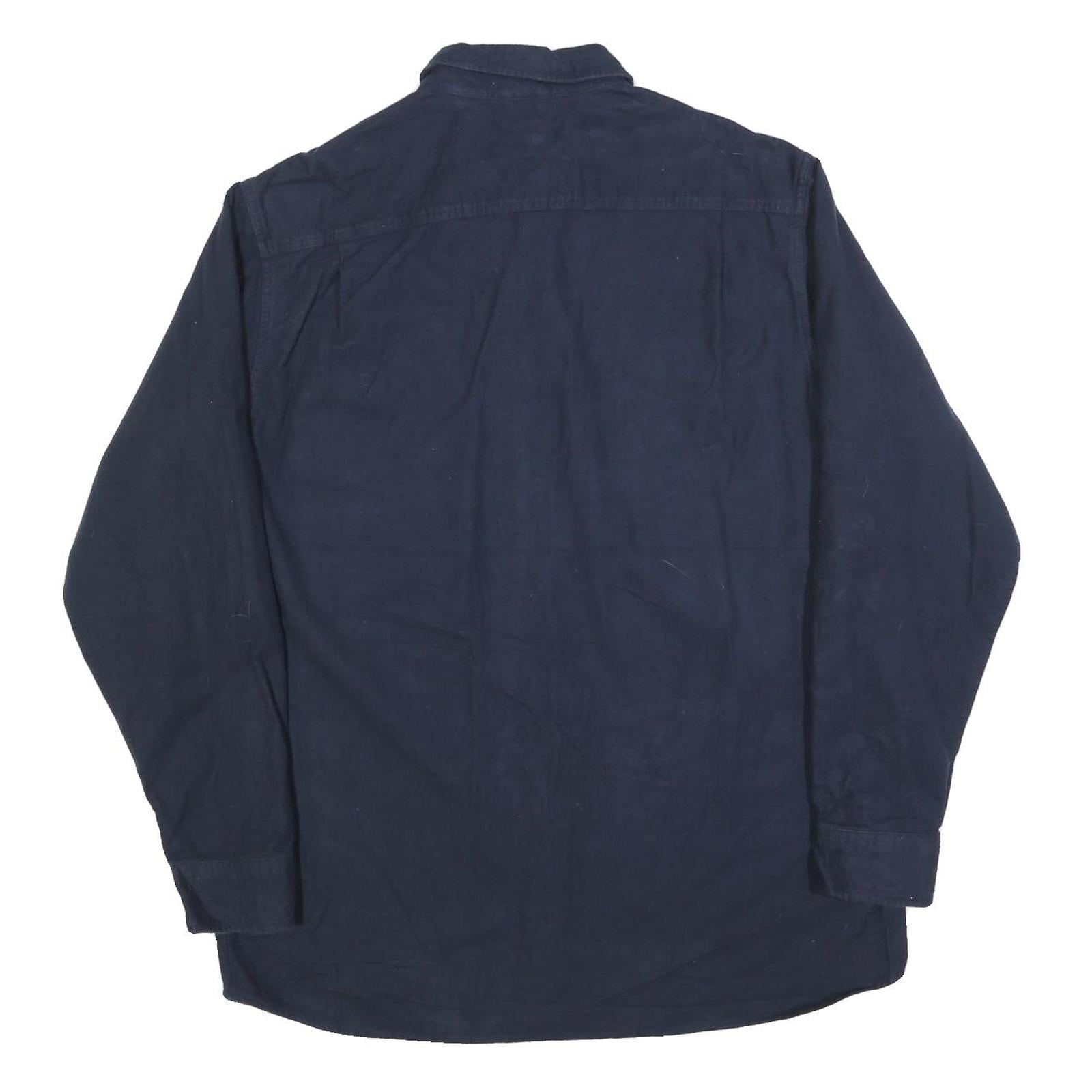 REDHEAD Mens Navy Blue Shirt XL Cotton Blend Button Long Sleeve Casual