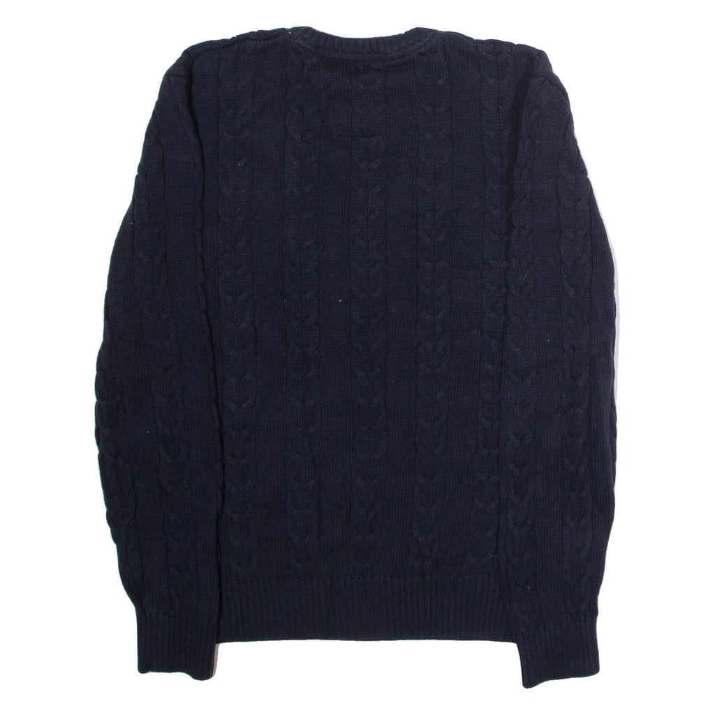 NAUTICA Mens Jumper Blue Crew Neck Cable Knit L