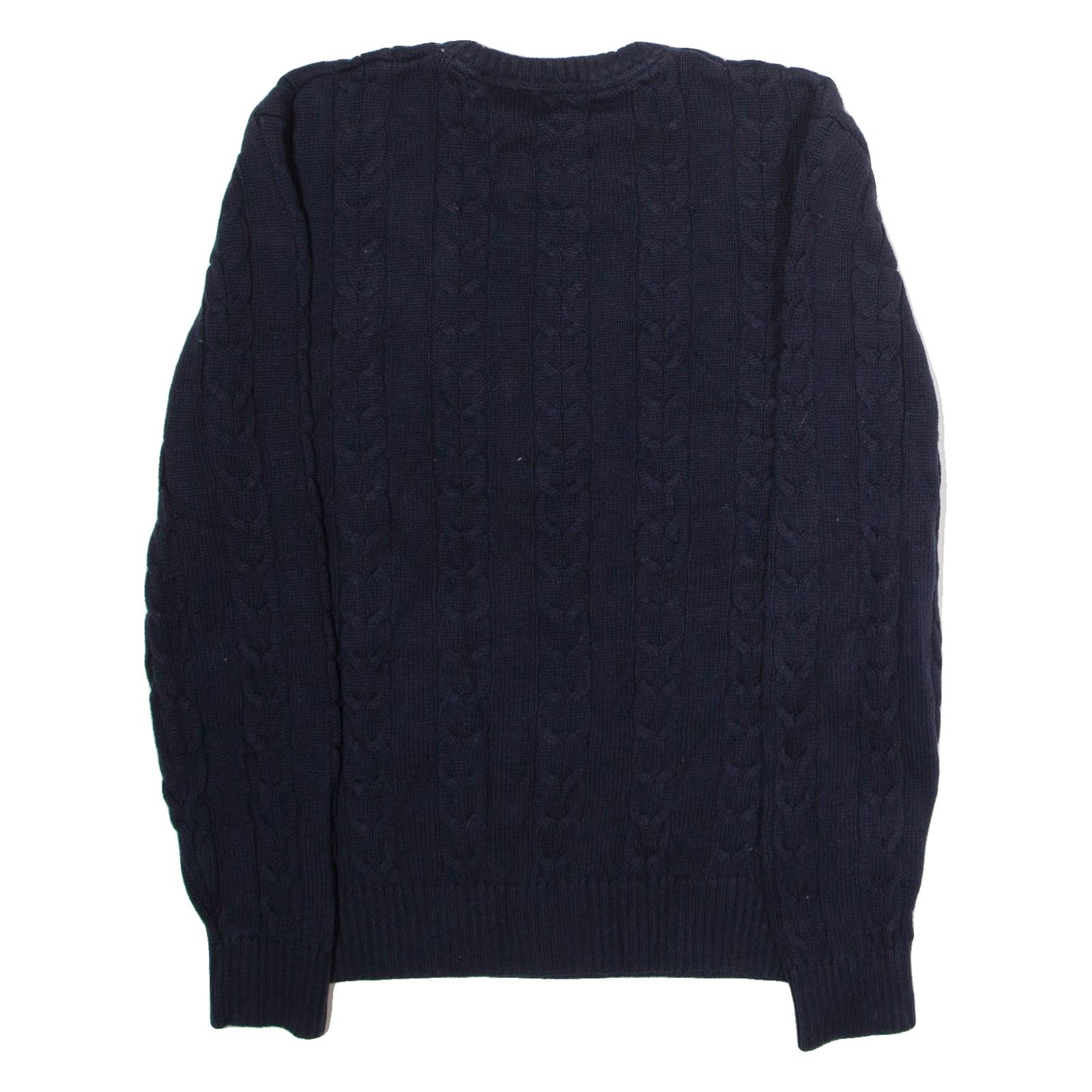 NAUTICA Mens Jumper Blue Crew Neck Cable Knit L