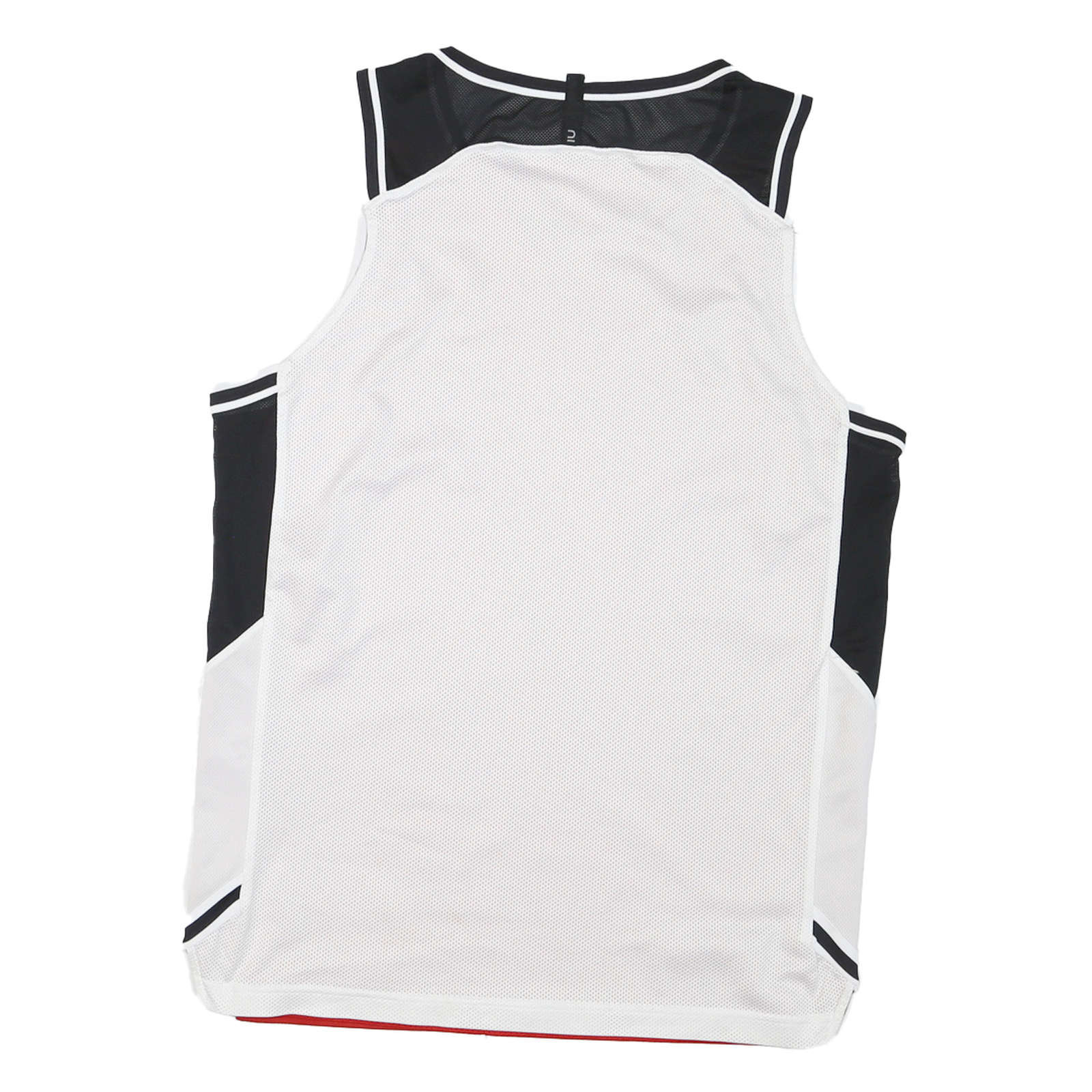 Mens White Black Red Sleeveless Sports Style L Crew Neck Basketball Jersey
