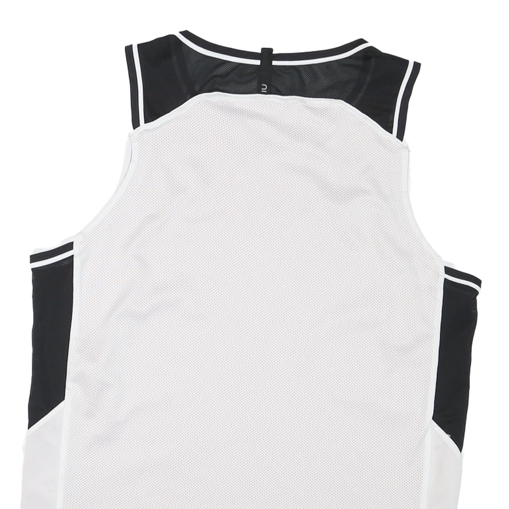 Mens White Black Red Sleeveless Sports Style L Crew Neck Basketball Jersey