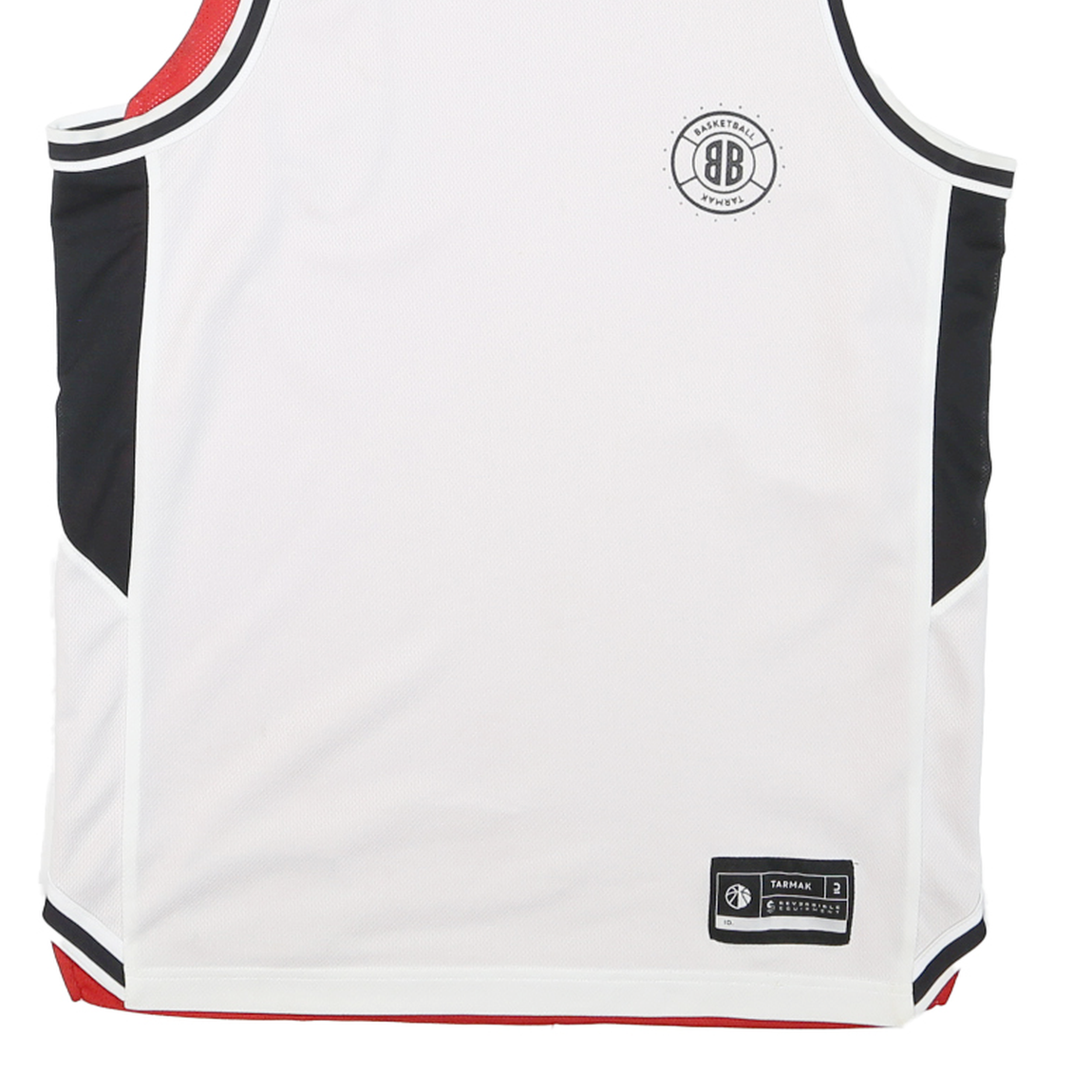Mens White Black Red Sleeveless Sports Style L Crew Neck Basketball Jersey