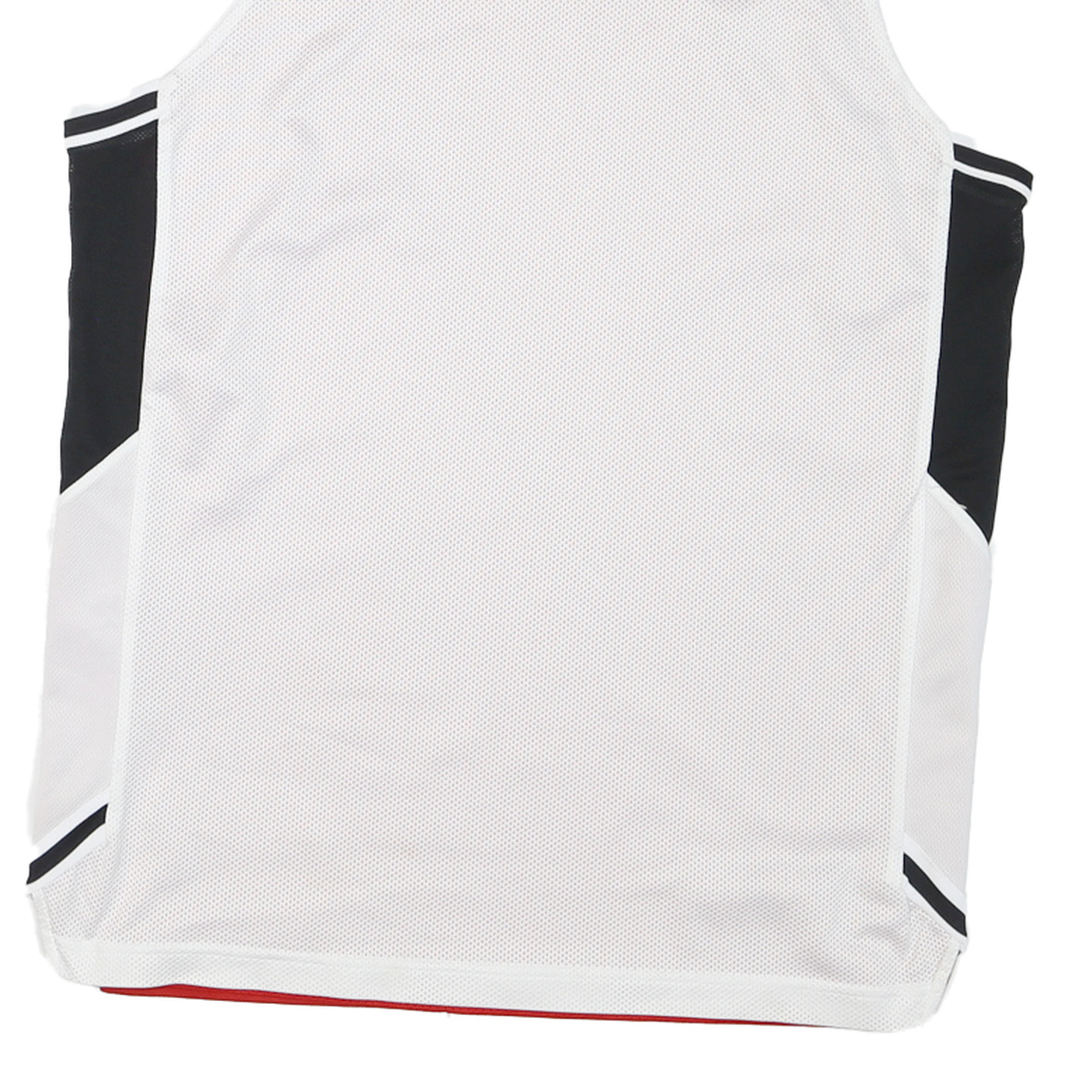 Mens White Black Red Sleeveless Sports Style L Crew Neck Basketball Jersey