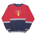 DISNEY Womens Red & Navy Winnie The Pooh Crew Neck XL Cartoon Sweatshirt