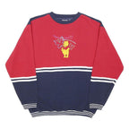 DISNEY Womens Red & Navy Winnie The Pooh Crew Neck XL Cartoon Sweatshirt