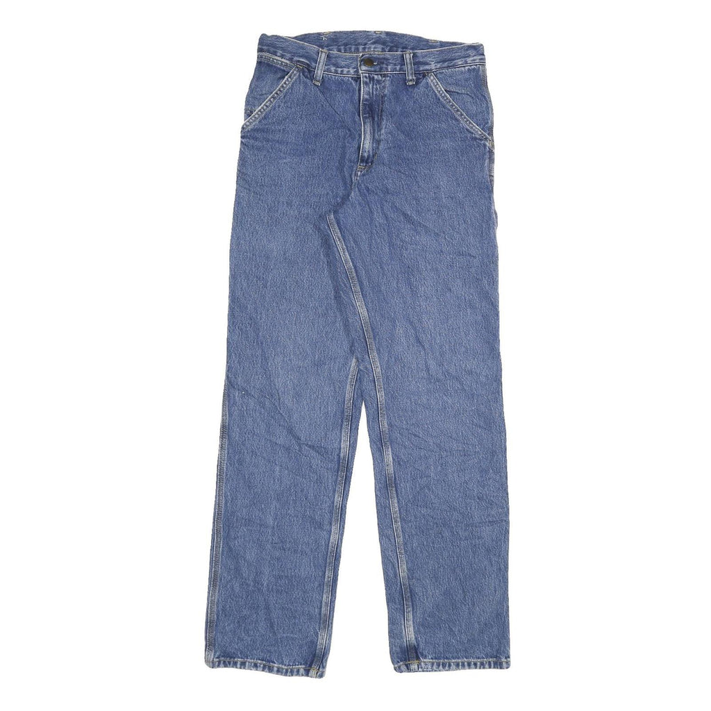 CARHARTT Mens Regular Blue Denim Medium Jeans W28 L31 Workwear Utility Zip
