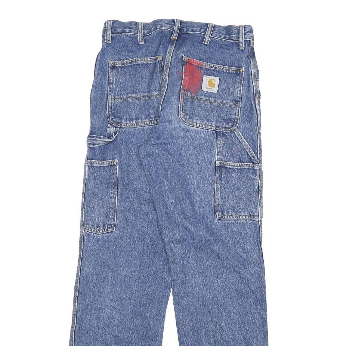 CARHARTT Mens Regular Blue Denim Medium Jeans W28 L31 Workwear Utility Zip