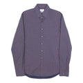 CALVIN KLEIN Mens Blue & Pink Patterned Shirt S Cotton Blend Formal Long Sleeve