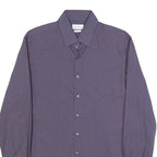 CALVIN KLEIN Mens Blue & Pink Patterned Shirt S Cotton Blend Formal Long Sleeve