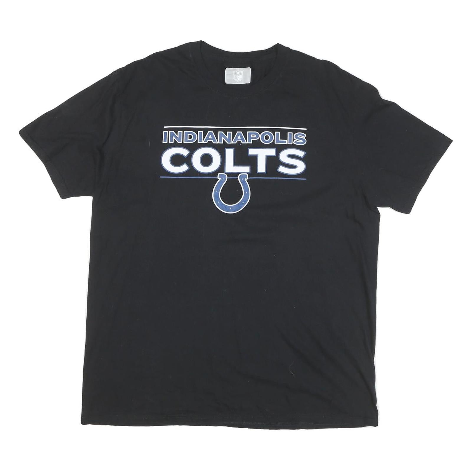 NFL Mens Black Indianapolis Colts Graphic T-Shirt XL Short Sleeve Crew Neck