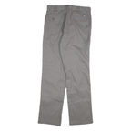 DICKIES Mens Cotton Blend Grey Regular Fit Straight Leg Trousers W32 L32