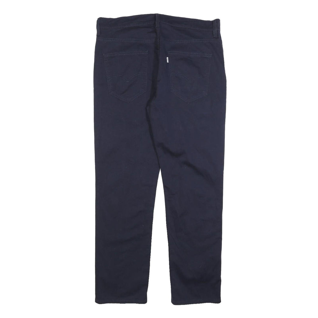 LEVI'S Mens Cotton Blend Navy Regular Straight Trousers W34 L30 Casual Zip