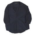 ZARA Womens Navy Basic Top Long Sleeve Collar Shirt M Lightweight