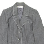 PEREL PARIS Womens Blazer Coat Grey Wool M