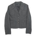 TALLY WEIJL Womens Grey Cotton Tailored Jacket M Button Plain Wool-Blend