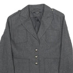 TALLY WEIJL Womens Grey Cotton Tailored Jacket M Button Plain Wool-Blend